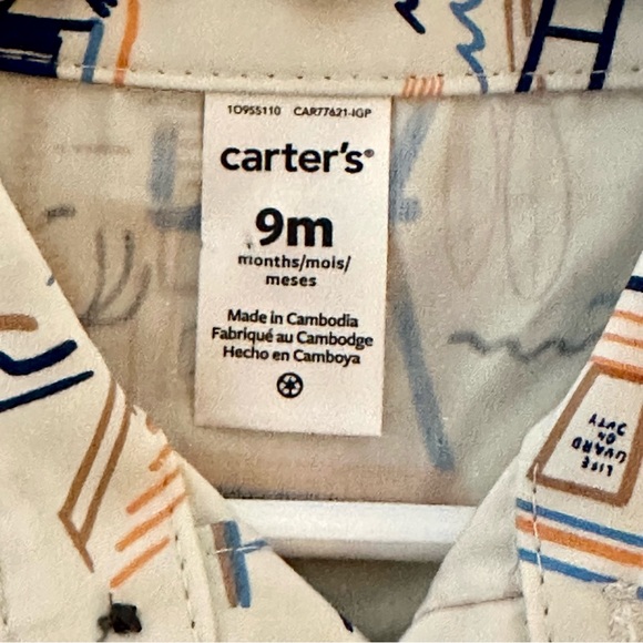 NWT Carter’s Boys Summer Outfit Shirts Shorts Set Size 9m - Picture 4 of 5